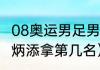 08奥运男足男篮冠军（08年奥运会苏炳添拿第几名）