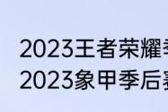 2023王者荣耀季后赛什么时候开始（2023象甲季后赛什么时候开始）