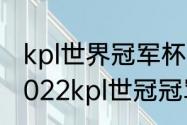 kpl世界冠军杯2021总决赛谁能赢（2022kpl世冠冠军是谁）