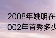 2008年姚明在休斯顿的比赛（姚明2002年首秀多少分）