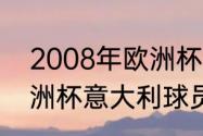 2008年欧洲杯八强赛程（2008年欧洲杯意大利球员阵容）