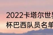 2022卡塔尔世界杯巴西阵容（求世界杯巴西队员名单）