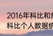 2016年科比和詹姆斯最后一战数据（科比个人数据统计）