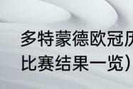 多特蒙德欧冠历史战绩及比分（欧冠比赛结果一览）