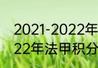 2021-2022年法甲积分榜（2021-2022年法甲积分榜）