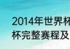 2014年世界杯积分榜（2014年世界杯完整赛程及结果记录）