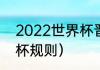 2022世界杯晋级规则（2022年世界杯规则）