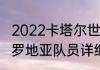 2022卡塔尔世界杯克罗地亚阵容（克罗地亚队员详细介绍）