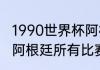 1990世界杯阿根廷成绩（14年世界杯阿根廷所有比赛结果）