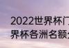 2022世界杯门票分配方案（2022世界杯各洲名额分配原则）