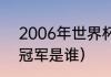 2006年世界杯冠军是（06年世界杯冠军是谁）