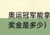 奥运冠军能拿多少奖金（奥运冠军的奖金是多少）