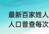 最新百家姓人口普查排名（中国7次人口普查每次普查人口是多少）