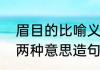 眉目的比喻义是什么意思（用眉目的两种意思造句）