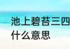 池上碧苔三四点，叶底黄鹂一两声是什么意思