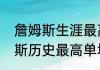 詹姆斯生涯最高得分是多少？（詹姆斯历史最高单场得分是多少？）