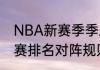 NBA新赛季季后赛规则？（nba季后赛排名对阵规则）