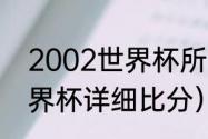 2002世界杯所有赛程比分（2002世界杯详细比分）