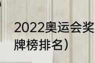 2022奥运会奖牌榜（2022奥运会奖牌榜排名）