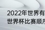 2022年世界有什么体育赛事（2022世界杯比赛顺序）