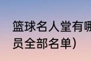 篮球名人堂有哪些人（NBA名人堂成员全部名单）