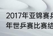 2017年亚锦赛乒乓球女单冠军（2017年世乒赛比赛结果）