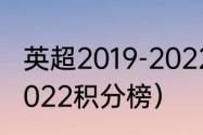 英超2019-2022积分榜（英超2019-2022积分榜）