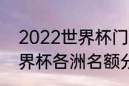 2022世界杯门票分配方案（2022世界杯各洲名额分配原则）