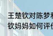 王楚钦对陈梦和孙颖莎的评价（王楚钦妈妈如何评价孙颖莎）