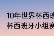 10年世界杯西班牙战绩（2010年世界杯西班牙小组赛成绩）