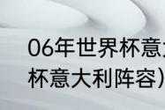 06年世界杯意大利阵容（2006世界杯意大利阵容）