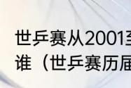 世乒赛从2001至2021男子单打冠军是谁（世乒赛历届冠军）