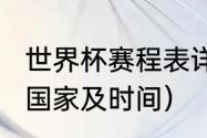 世界杯赛程表详细（2022世界杯举办国家及时间）