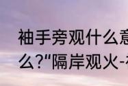 袖手旁观什么意思（袖手旁观比喻什么?“隔岸观火-袖手旁观）