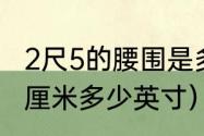 2尺5的腰围是多少厘米（2尺5是多少厘米多少英寸）