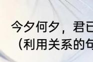 今夕何夕，君已陌路，什么意思?恋爱（利用关系的句子）