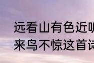 远看山有色近听水无声春去花还在人来鸟不惊这首诗是什么意思