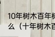 10年树木百年树人中的树人意思是甚么（十年树木百年树人树的意思是）