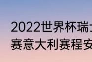 2022世界杯瑞士预选赛战绩？（世预赛意大利赛程安排？）