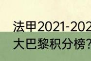 法甲2021-2022最终积分榜？（法甲大巴黎积分榜？）