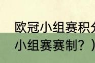 欧冠小组赛积分榜排名？（欧冠两轮小组赛赛制？）