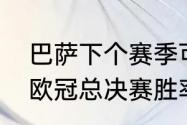 巴萨下个赛季可以踢欧冠吗？（巴萨欧冠总决赛胜率？）