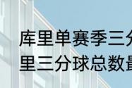 库里单赛季三分命中数是多少？（库里三分球总数最新统计？）