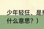 少年轻狂、是指什么？（年少轻狂是什么意思？）