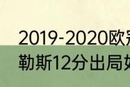 2019-2020欧冠小组赛比分？（那不勒斯12分出局如何算的？）