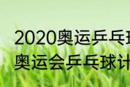 2020奥运乒乓球共几个项目？（东京奥运会乒乓球计分规则？）