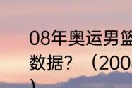 08年奥运男篮总决赛最后一场美国队数据？（2008年奥运男篮冠军是谁？）