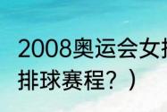 2008奥运会女排夺冠过程？（奥运会排球赛程？）