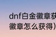 dnf白金徽章获取方法？（DNF白金徽章怎么获得）