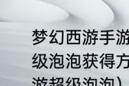 梦幻西游手游超级泡泡怎么获得，超级泡泡获得方式一览？（梦幻西游手游超级泡泡）